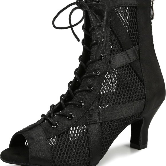 Shoes - Women Ballroom Latin Salsa Dance Shoes Satin Suede Heel Footwear 2.5 3.5 inch
